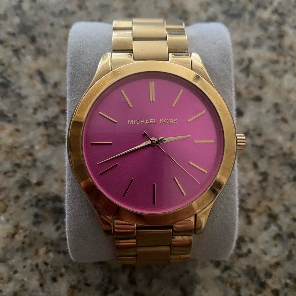 Michael Kors Gold and Pink Watch - Picture 2 of 5